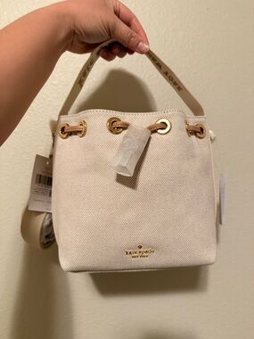Kate Spade Cream Kip Canvas Bucket Bag